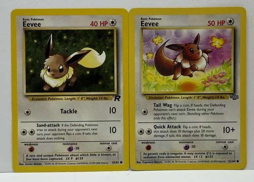 Pokemon TCG: Eevee 55/62 Team Rocket & Eevee 51/64 Jungle- LP