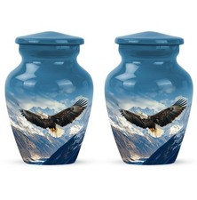 Mini Urns Human Ashes 3Inch Set Of 2 with Eagle Keepsake Small Urn
