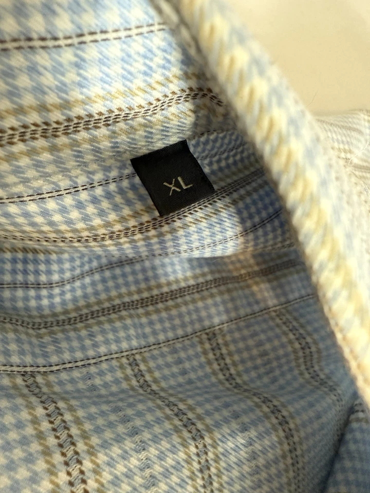Camisa de vestir Zanella Made In Italy azul claro para hombre con botones talla XL Foto 4 de 4