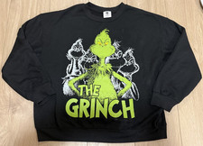 Dr Seuss The Grinch Teens Sweater Sweatshirt Pullover Polyester Rayon Sz L 12-14