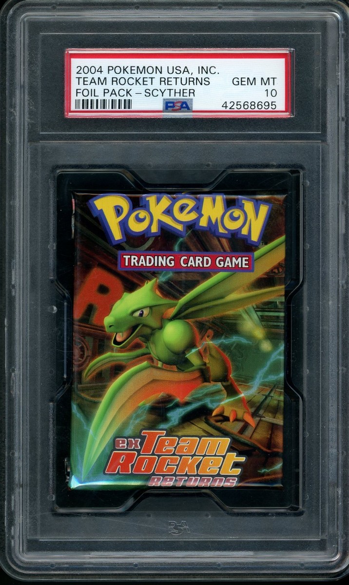 2004 Pokemon EX Team Rocket Returns Booster Scyther Art PSA 10 GEM