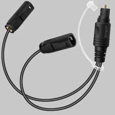 1x2 Digital Audio Splitter, Toslink Digital Fiber Optic Audio Splitter 1 Male...