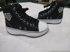 Justice Sport Big Girls Black White High Top Platform Sneaker Shoe Size 2