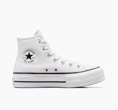 Size 10 - Converse Chuck Taylor All Star Move High White Ivory W