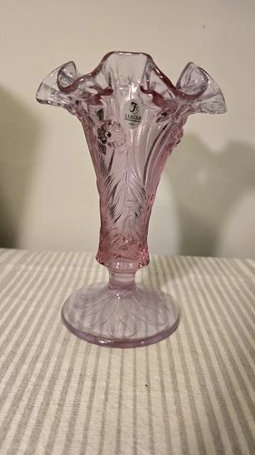 Vintage Fenton Glass Rose Vase Pink