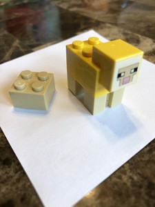 LEGO Yellow Dyed Sheep W Brick 21153 MINECRAFT The Wool Farm mini fig Minifigure | eBay