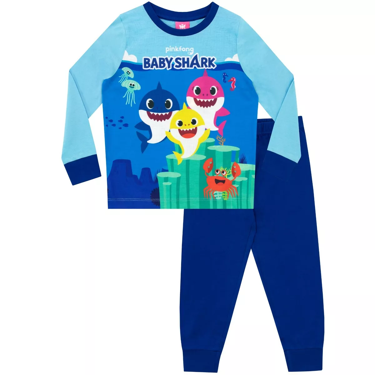 Bebé tiburón pijama niños niños 12 18 24 meses 2 3 4 5 años PJ manga larga | eBay