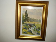 Aquarell gerahmt "Steinbrücke am Niederrhein" - Reinhold *1904 +1950 -ag448