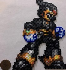 X Shadow Armor Mega Man Mini Bead Sprite Perler Artkal Pixel Art Retro Ninja
