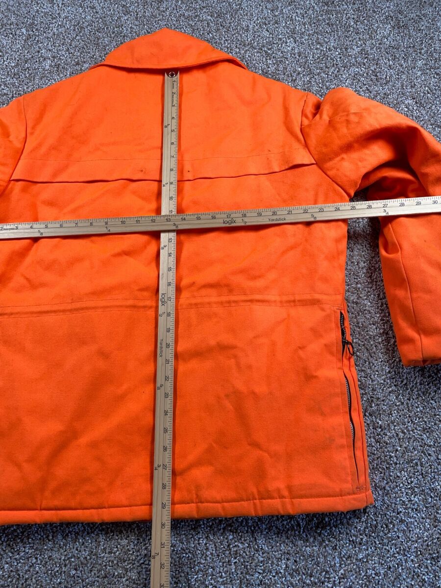 VTG 80s Canvas Hunting Jacket Adult Large Blaze Orange VTG 80s Canvas Hunting Jacket Adult Large Blaze Orange