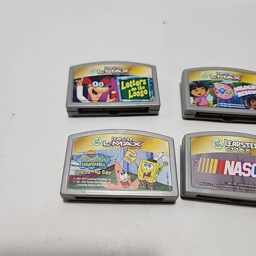 Lot Of 6 Leapster L-Max Learning Game Cartridges Dora SpongeBob NASCAR Madagasca - Picture 2 of 5