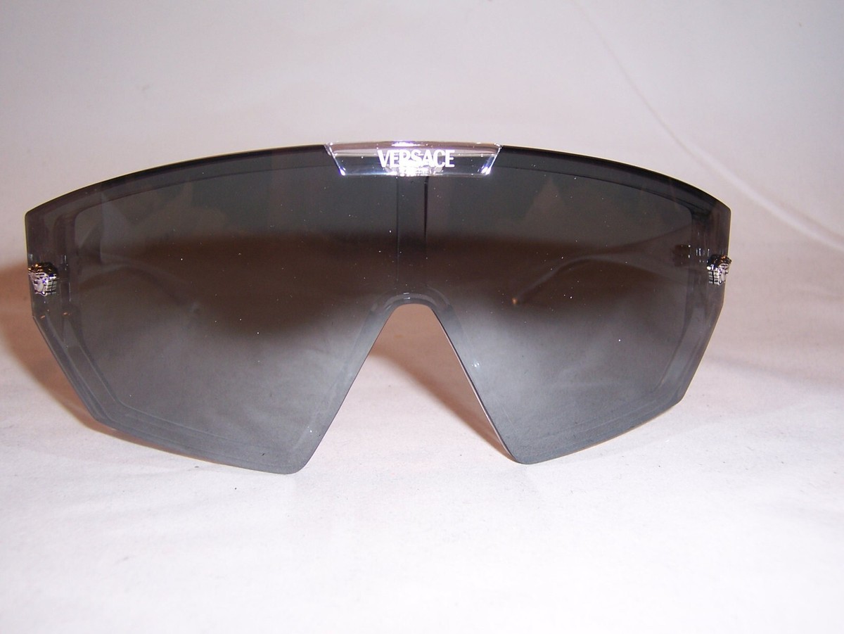 NEW VERSACE VE4461 148/6V SHIELD MOD 4461 GREY VE4461 1486V UNISEX SUNGLASSES Versace VE4461 148/6V Sunglasses Crystal/Grey 47mm w/Extra  main image 2