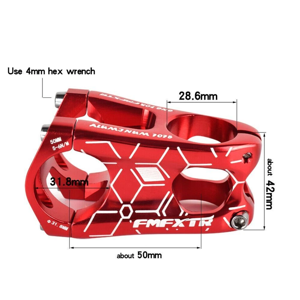 31,8 mm 50 mm vástago manillar corto vástago 1-1/8" aleación de aluminio MTB bicicleta de carretera EE. UU. Foto 2 de 4