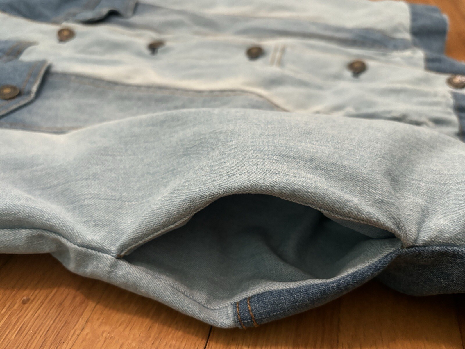 Fate  Patchwork Denim Jean Coat With Detachable F… - image 11