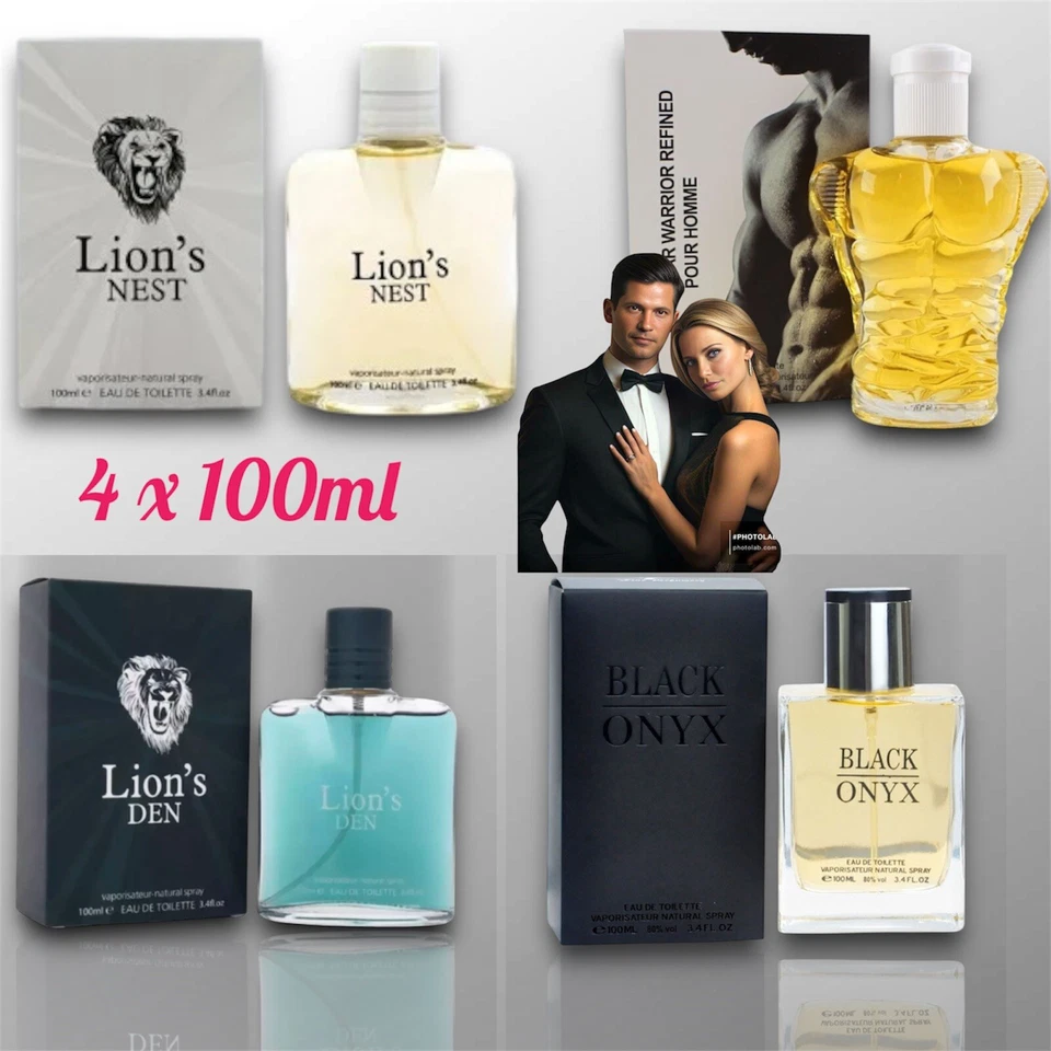 SCENTALIS 4 x 100ml Men’s perfume Eau De Toilette Spray Gift Pack Men’s Fragrance Set