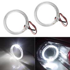 2pcs White 2.5" LED Light Guide Angel Eye Rings DRL Fog Lamp HeadLight Upgrade