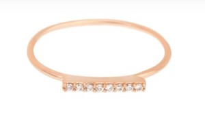 Authentic SHASHI Rose Gold Plated Sterling Silver Tracy Pave CZ Bar Ring Size 6 8 MSRP $42