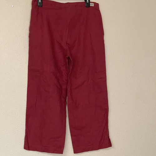 columbia women maroon capri pants linen blend size S - Picture 5 of 7