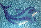 Delphin Schwimmbad Mosaik Pool Mosaik Mosaikbild blau Delfin 1.600x1.100mm ...