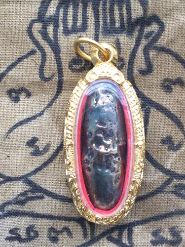 Magischer grüner Leklai Metall Charm Anhänger Glück Leben mächtig Thai Buddha Amulette - Bild 1 von 7