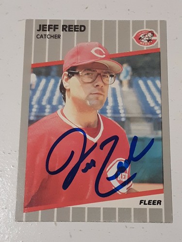 Jeff Reed Cincinnati Reds 1989 Fleer Autograph Card #167 READ ...