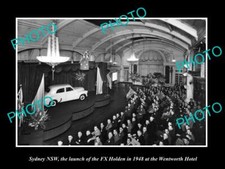 OLD LARGE HISTORIC PHOTO OF SYDNEY NSW THE LAUNCH OF THE FX HOLDEN c1948 3