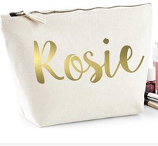 Personalised Make Up Bag Any Name Birthday Present Gift Bride Wedding Mothers 