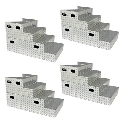 Set of 4 Chrome Plated Deluxe Breakable Ring Stairs for WWE Wrestling Figures