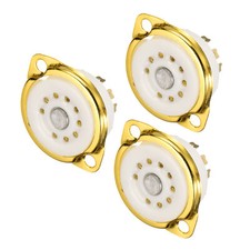 9pin PCB Tube Socket Ceramics, Vacuum Tube Protect Socket White 3pcs GZC9-F-3-G