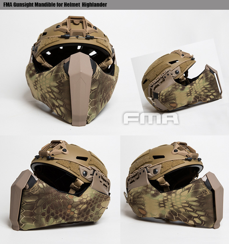 FMA Gunsight Mandible Tactical Airsoft Half Face Mask To Fast/High Cut/MT Helmet eBay