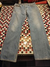 Vtg 90's DISTRESSED Levis 501XX Denim Blue Jeans Made In USA  T: 35x34 M: 32x30
