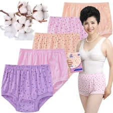 Women High Waist Cotton Panties Briefs Ladies Underpants Underwear Knickers
