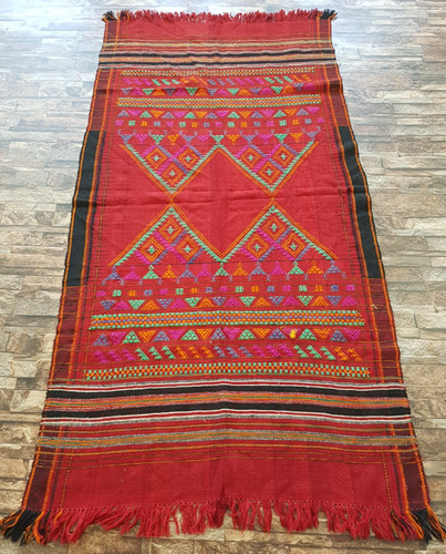 Vintage Handmade Traditional Moroccan Kilim Floor Rug Carpet 179x90 cm