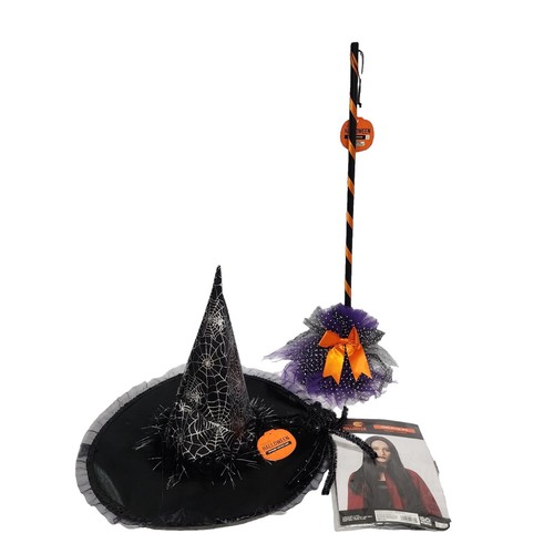 Great Pretend Wicked Witch Halloween Hat Headwear Felt Striped Candy Corn LOT 15 Great Pretend Wicked Witch Halloween Hat Headwear Felt  main image 4