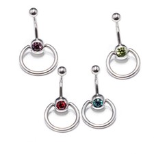Belly Button Rings Surgical Steel for Women with Cz Package of 4 Pcs 14G