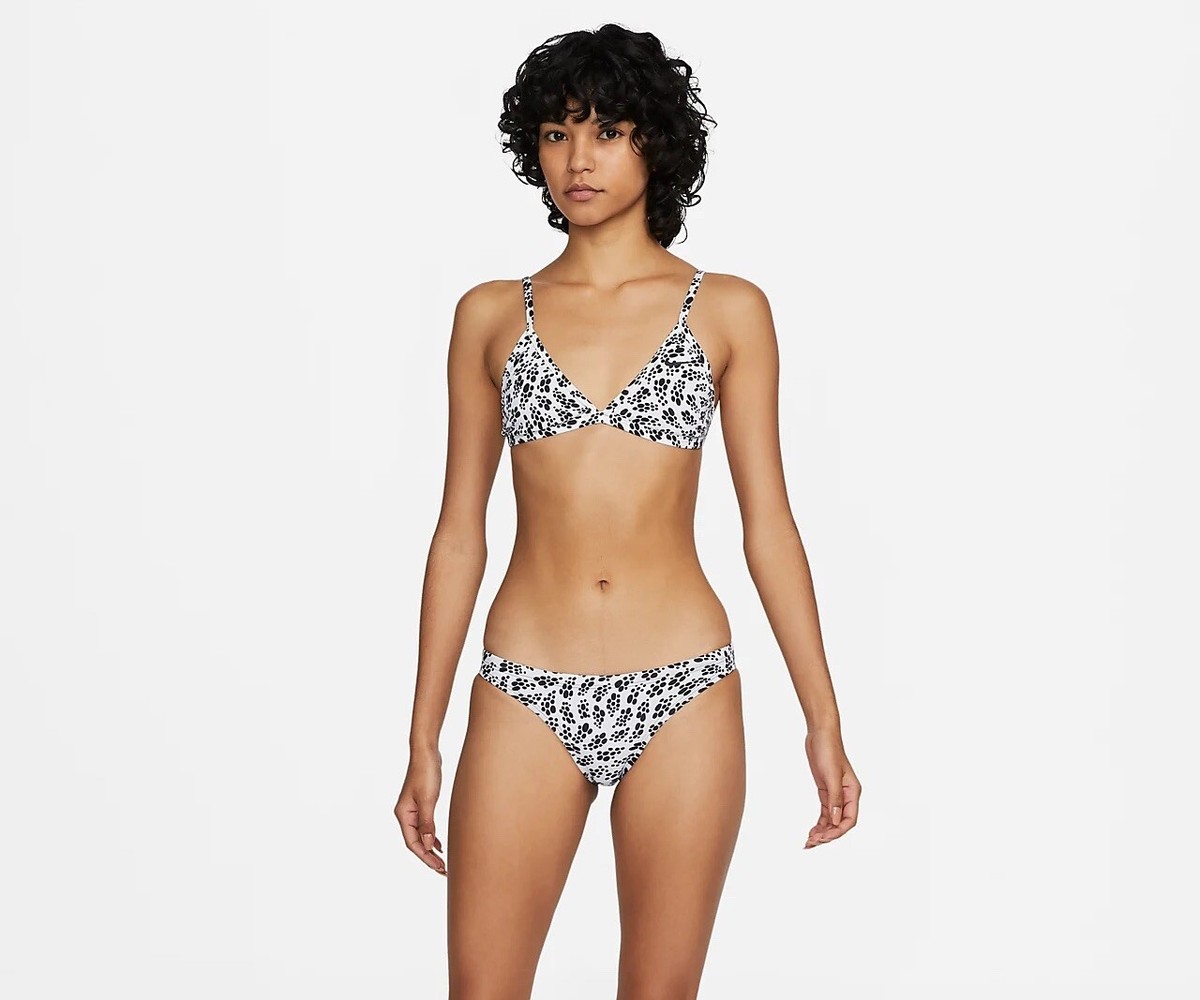 NIKE WOMEN'S HYDRASTRONG MULTIPLE PRINT TIE BACK BIKINI TOP IN