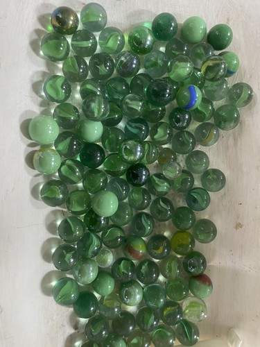 Vintage Handmade Green Glass Marbles 4oz - 第 3/7 張圖片