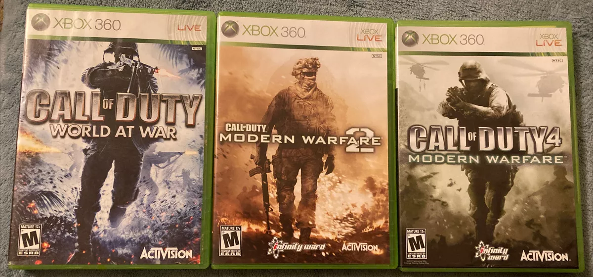 Call of Duty game lot - COD World At War, COD MW2, COD 4 MW - Xbox