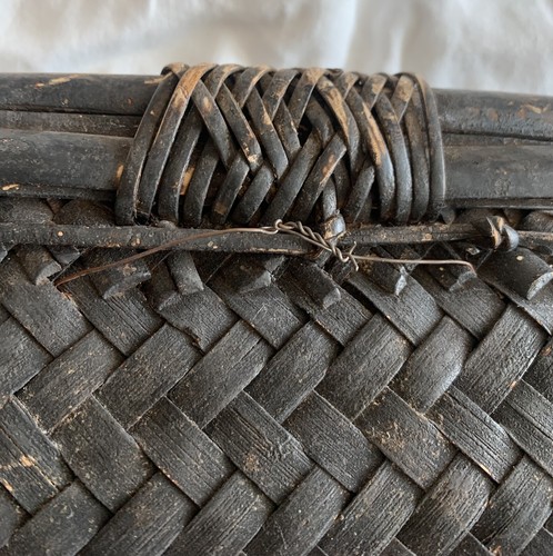 STUNNING Antique Early 20th C. Southeast Asia Winnowing Basket Asian Gathering - Picture 10 of 11