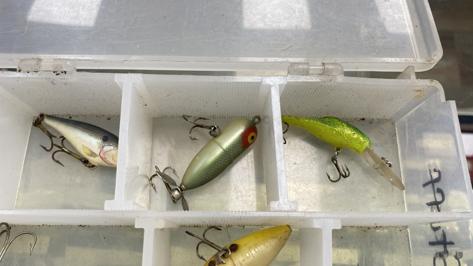 Fish. Skip Box Mixed Lot of 14 Fishing Lures & Plastic Bait Box, Rapala, Skip Jack ...