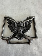 Vtg Belt Buckle Silver Soldered American Eagle Spread Assecorie Fashion Clothing
