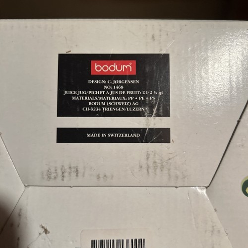 Bodum 2.5 Quart JUICE JUG / PITCHER with ICE INSERT - New In Box - Picture 3 of 3