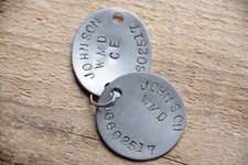 Relic WW2 RAC RTR dogtag Reconnaissance Corps WW2 Recce - JOHNSON 10602517