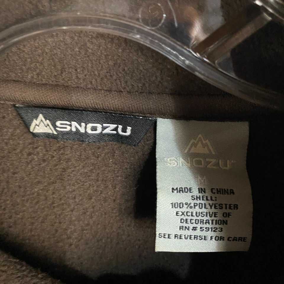 Jaqueta de lã Snozu feminina marrom média zíper completo remendo de cotovelo 100% poliéster - Imagem 3 de 4