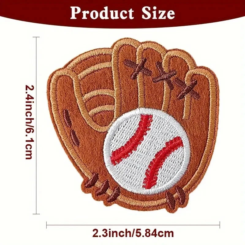 Baseball In Hand Iron on Patch Appliqué 2 1/2 x 2 5/8 inch - Image 2 of 4