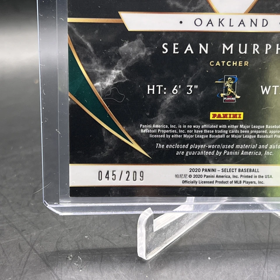 2020 Panini Select Sean Murphy Rookie Jersey Autographs SP #d 45/209 #RJA-SM RC - Image 2 of 3