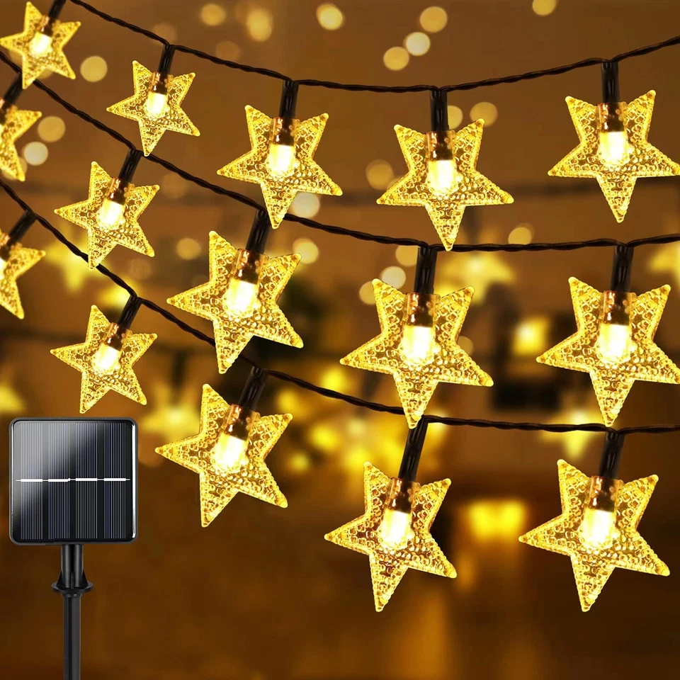 50/100 LED Solar String Lights Outdoor Star Fairy Light Patio Garden Party Decor - Image 3 of 4