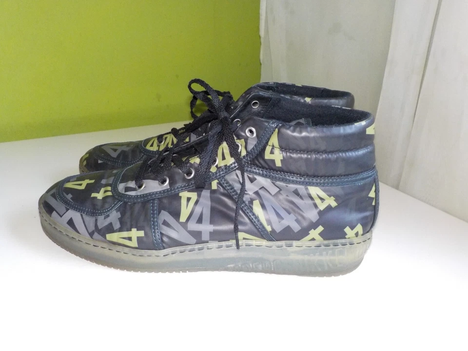 Baskets montantes designer Dirk Bikkembergs doublées shiny wet look gay camo 44 - Photo 2/4