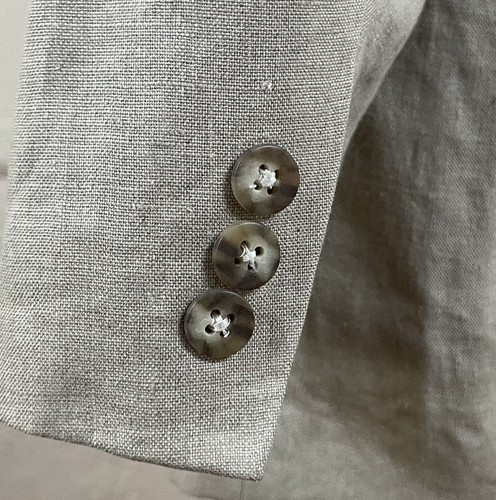 Structure Sport Coat Blazer Mens M Beige Linen Two Button - Picture 2 of 10