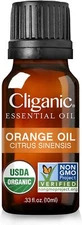 Cliganic Organic Sweet Orange Essential Oil, 10ml - 100% Pure Natural